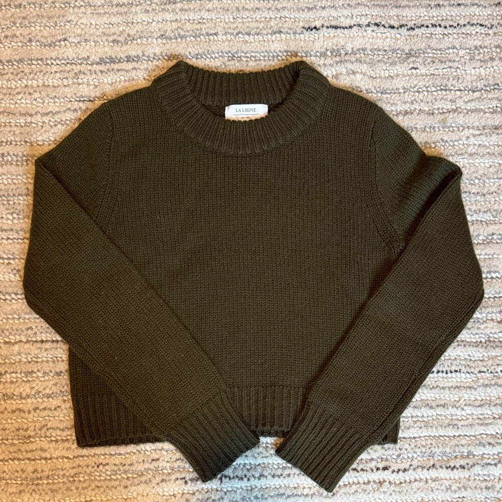 La Ligne Olive Green Crewneck Sweater